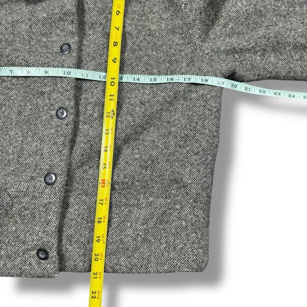 Vintage Gap Womens Blazer 12 Gray Black Tweed Wool Jacket Preppy Acadamia Office